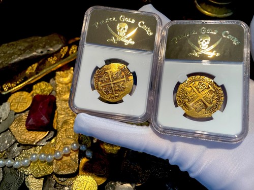 1715 FLEET PERU 1708 (8 ESCUDOS) NGC 53 PIRATE GOLD COINS SHIPWRECK TREASURE - Picture 6 of 12