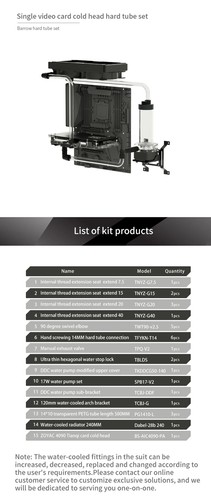Barrow Hard Tube Water Cooler Kit For Computer CPU/GPU Radiator Reservoir Pump - 第 8/12 張圖片