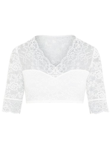 Susa Wiesn-Zauber 5568 Dirndlbluse halbarm in Ivory und Weiss - Bild 9 von 9