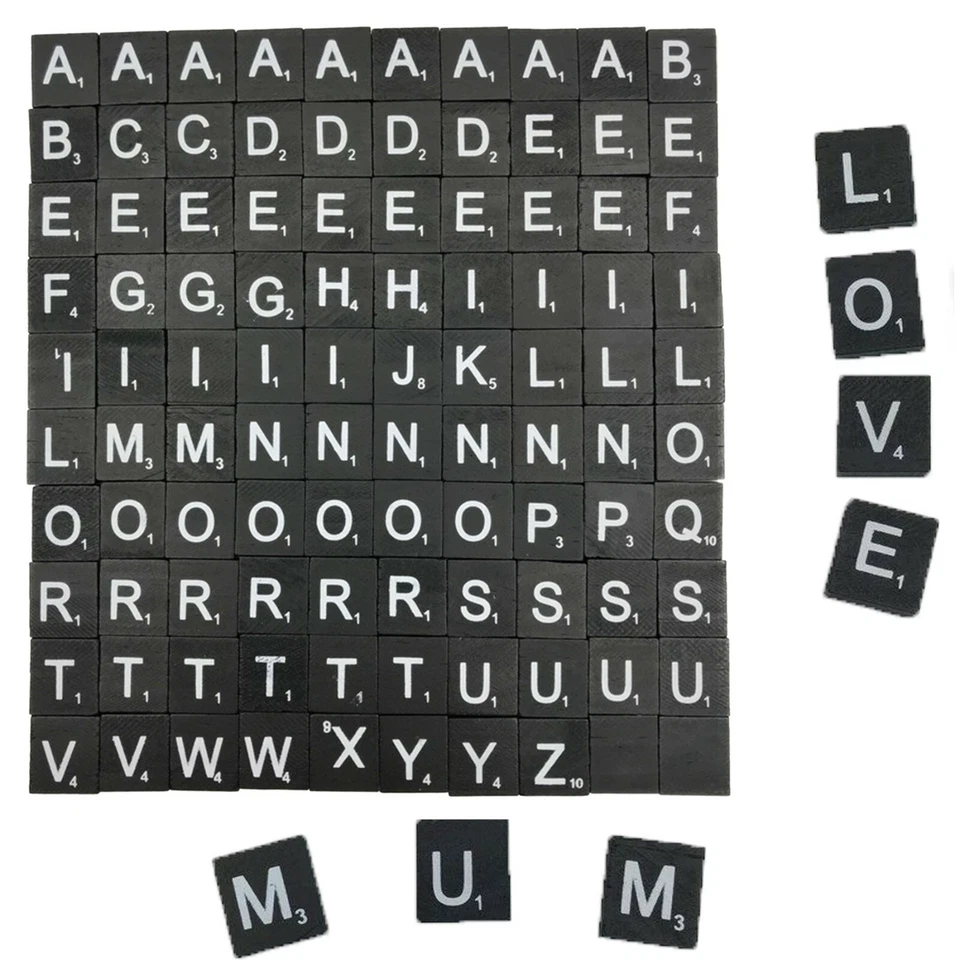 Individual Tiles Letters Numbers Wooden Scrabble For Craft Alphabet Game Wood - Image 3 of 4