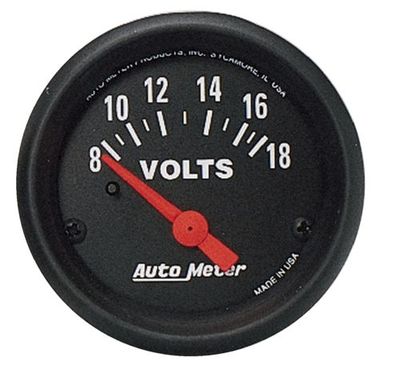 Auto Meter 2645 Z-Series Electric Voltmeter Gauge 2-1/16'' (52mm) 8 - 18 Volts