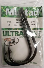 Mustad 10828NP-BN Kaiju Big Game TUNA Hooks 6X Strong 5X Long - Size 12/0  2 Pk