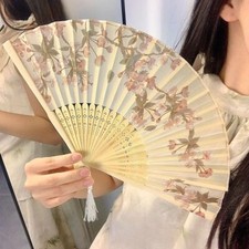 New Chinese Folding Fan, Ancient Style Summer Hanfu Women's Cheongsam Dance Fan