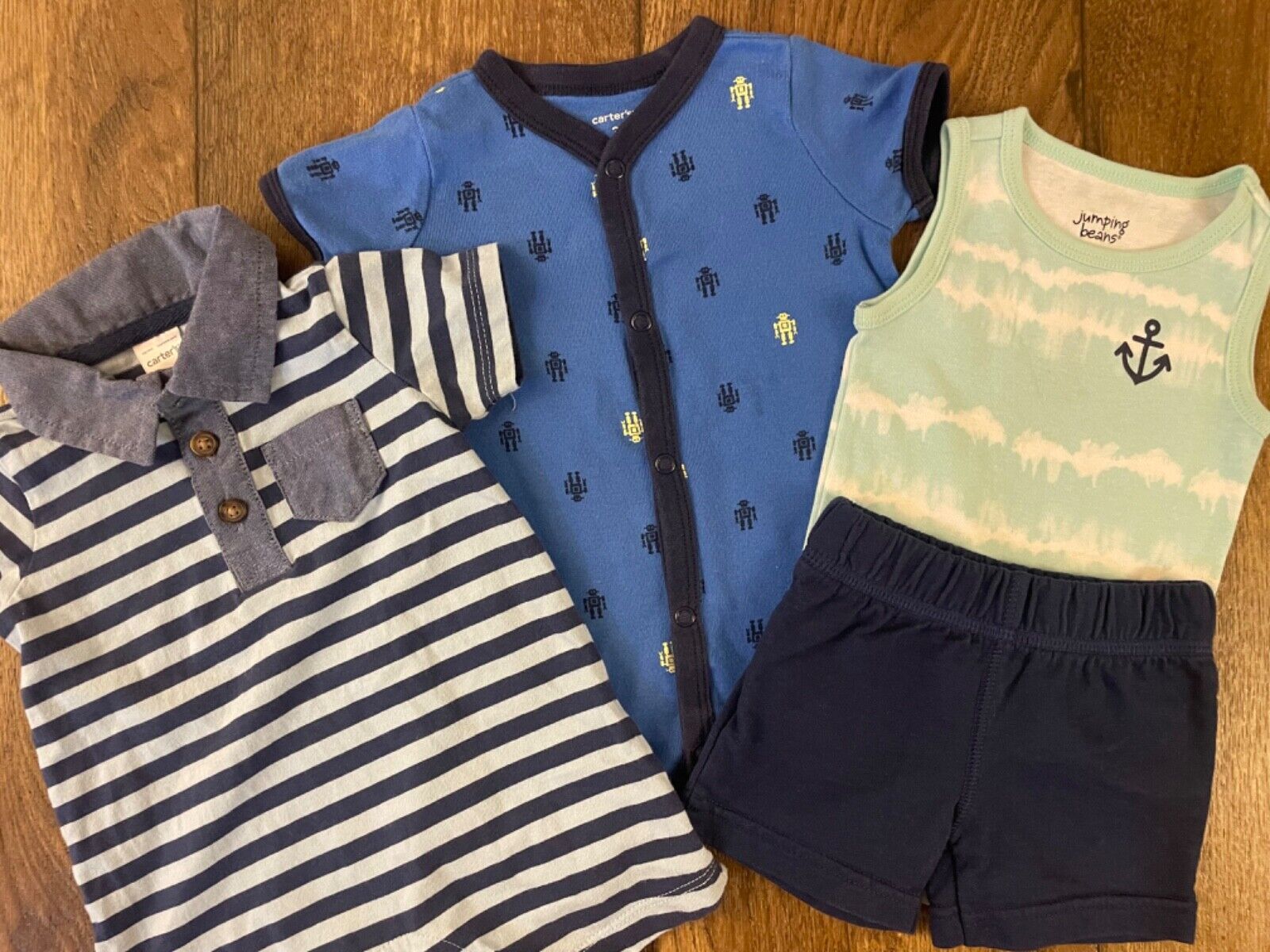 Baby Boy 3 Mo Summer Outfits Rompers Clothes Lot Bundle 2 Piece Shorts Shirt