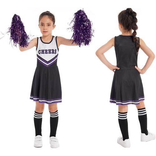 Kinder Mädchen Outfit Schule Cheerleader Kostüm Tanz Uniform Cheer Leader Set - Bild 29 von 69