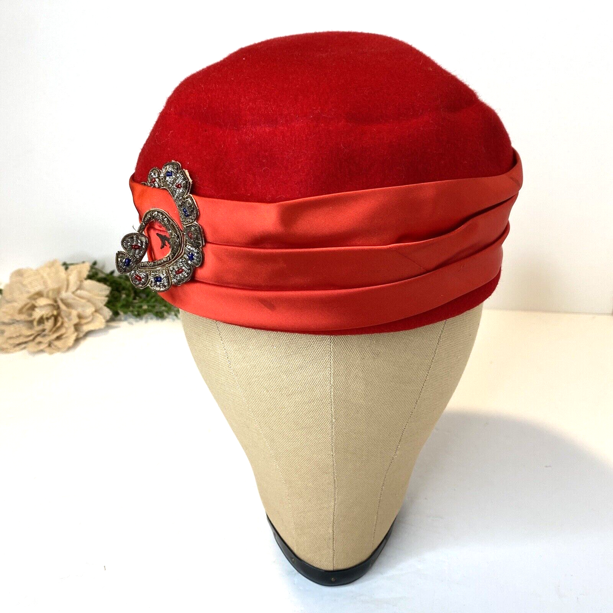 Vintage Glenover Henry Pollak Co Red Wool Union Made Hat