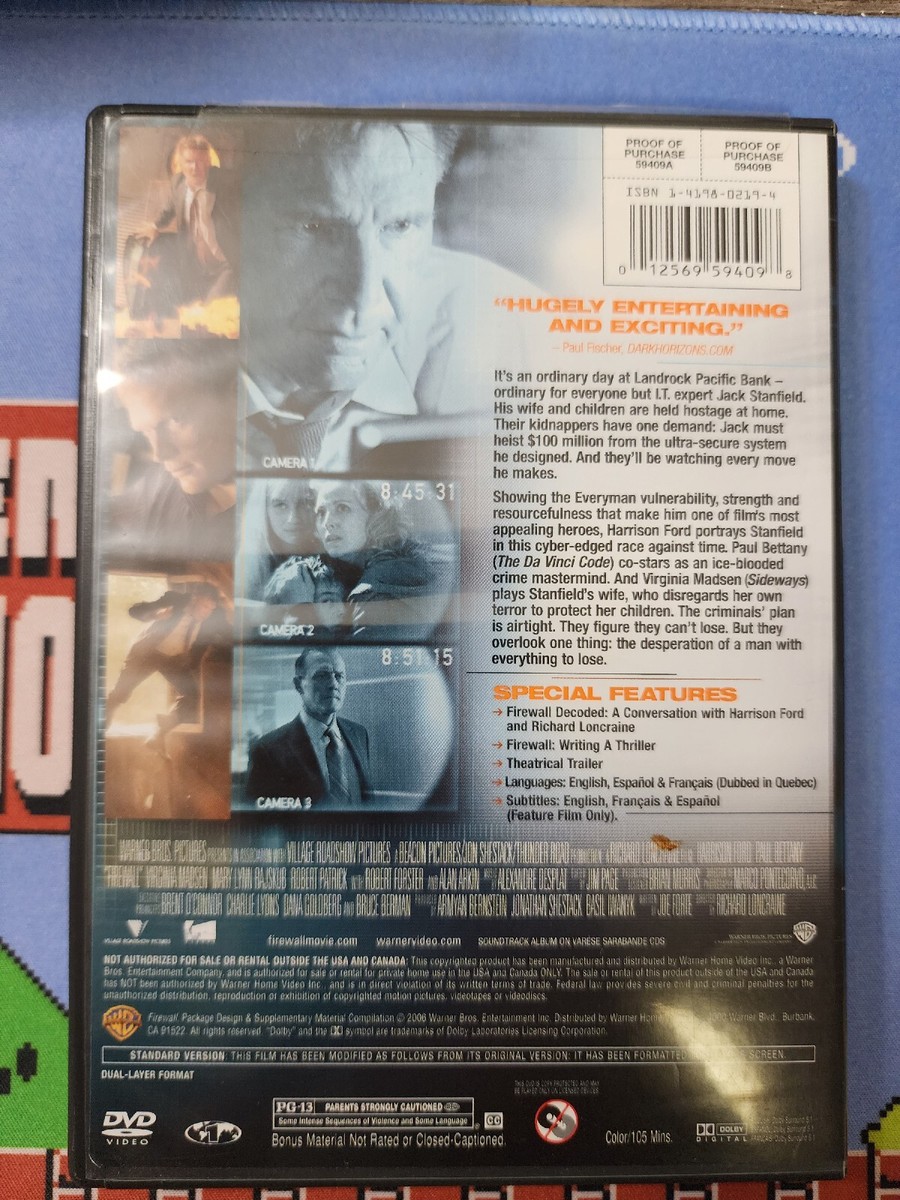 Firewall Dvd- Full Frame- Harrison Ford Paul Bettany 12569594098| eBay