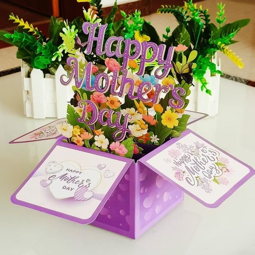 Creative Mother's Day Gift Greeting Card Flowers Pop Up Card Seasonal Decor - Picture 9 of 12