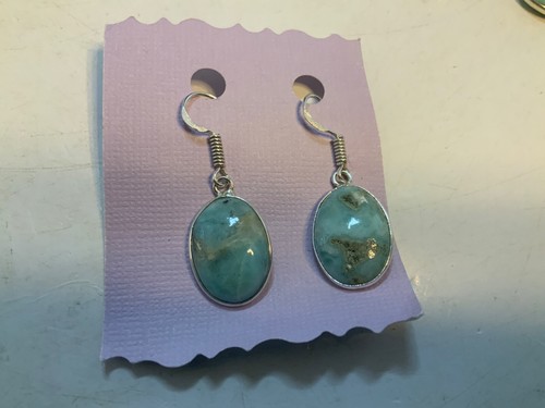 Larimar Gemstone .925 sterling silver Necklace and Earrings set - Picture 5 of 20