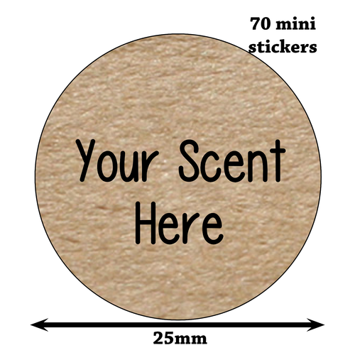 70 mini Wax Melts Candle Fragrance Flavour Kraft Effect Scent Stickers 1187 - Picture 2 of 3