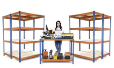 4 Storage Racking Units 1800mm x 1200mm x 600mm and a Workbench Garage Storage