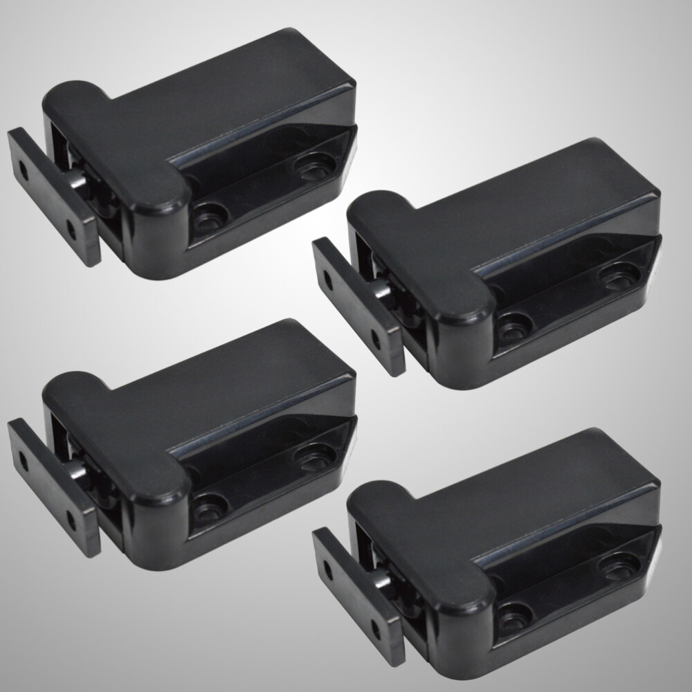 4 Pcs Cabinet Latches Catches Child Proof Cabinet Latches Black Wardrobe Stopper