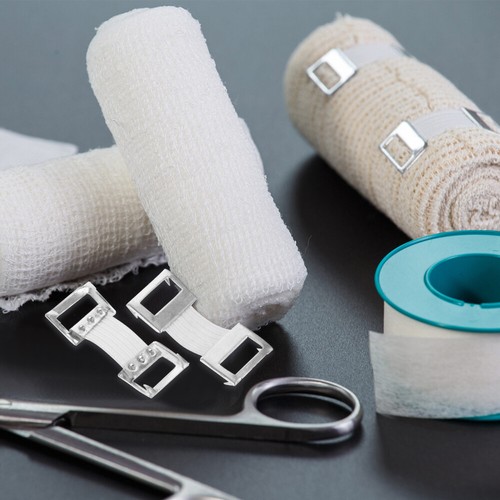 50 Pcs Aluminum Buckle Rubber Bandage Fixing Clamp Fastener Clips - Picture 2 of 12