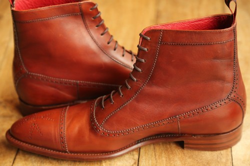 Jeffery West Tan Brown Leather Oxford Boots Shoes Mens UK 9.5 US 10.5 EU 43.5 - Picture 6 of 11