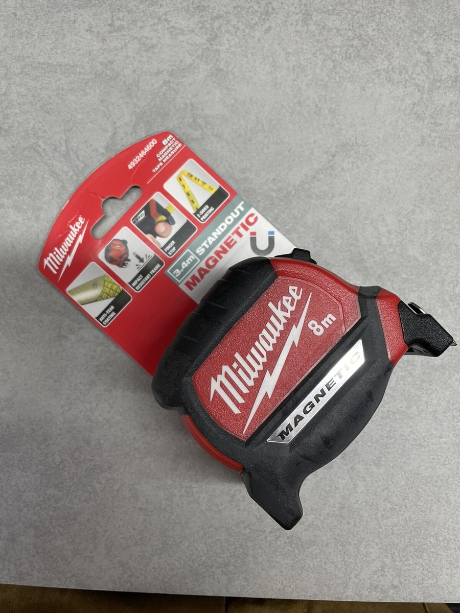 Milwaukee 8m 4932464600 Mag Pro Tape Measure - Metric Only Free  