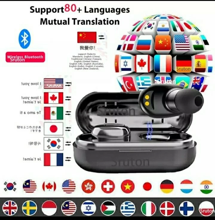 Auriculares Inalambricos Inteligente Con Traductor De 80 Idiomas