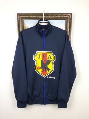 アディダス　サッカー日本代表　チームジップジャケット　【M】　エンブレム付き Vintage Adidas Japan Football Suit Soccer Set Jacket Pants Track