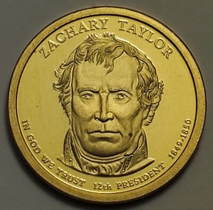 12th President Brilliant Uncirculated Proof 2009 S Zachary Taylor Dollar Coin