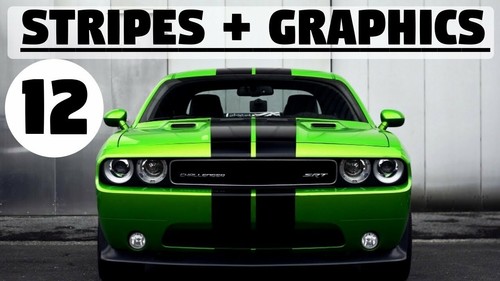 FOR Dodge Challenger 15 to 22 Racing Stripe Graphic Vinyl Decal Sticker 36 FEET - Picture 12 of 30