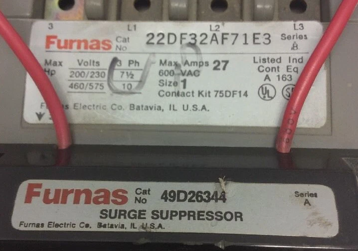 FURNAS ELECTRIC STARTER 22DF32AF71E3 22DF32AF71E3-A SERIES B 60 Day Warranty! - Image 3 of 3