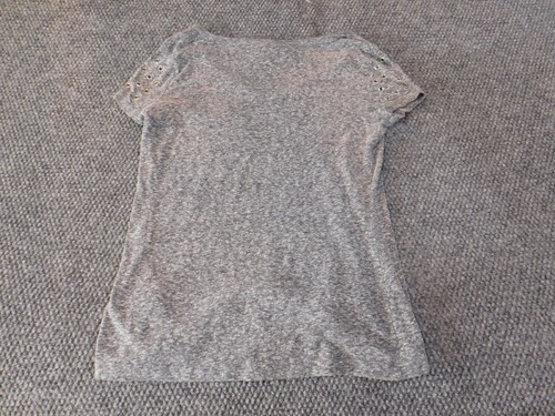 Rock & Republic Womens Blouse Small gray pullover top v-neck casual - Picture 9 of 13