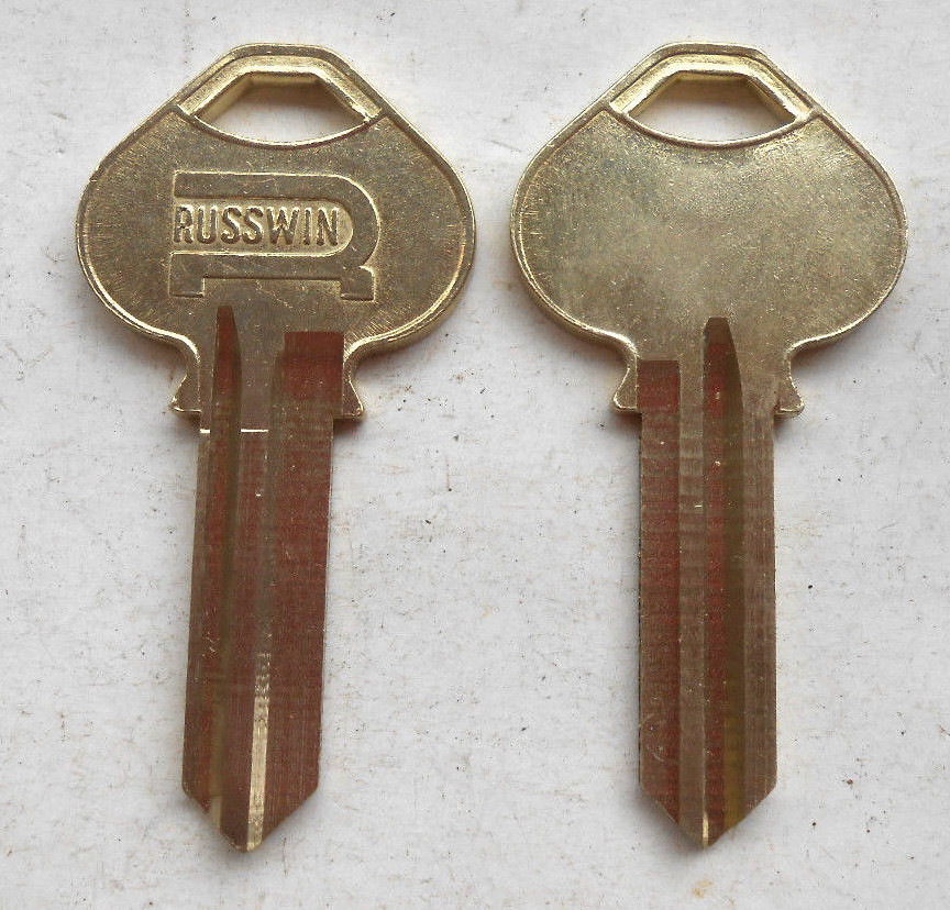Vintage RUSSWIN Original Nickel Silver Key Blank 751B Locksmith