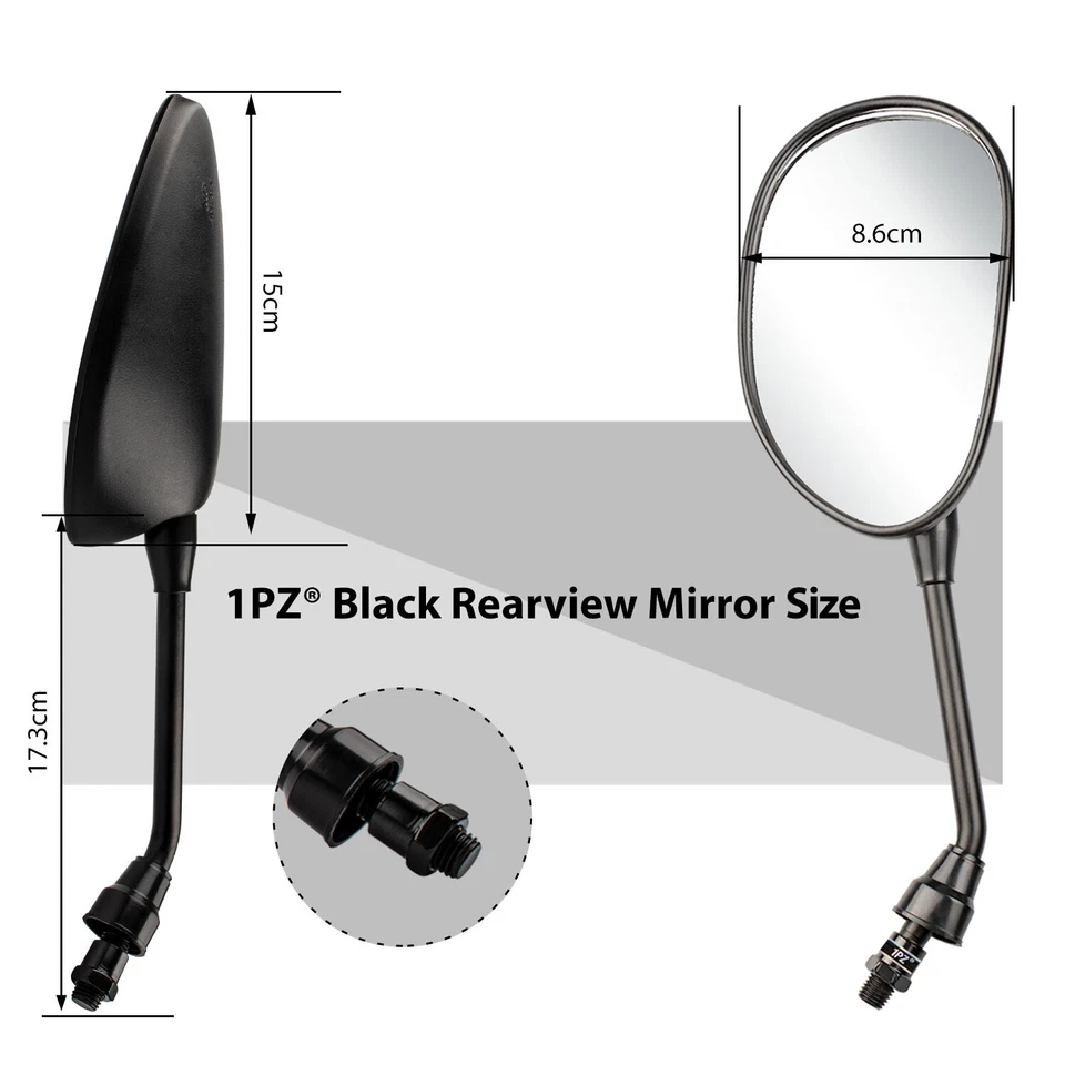 Espejos retrovisores laterales para moto de 7/8" para manillar Honda Kawasaki Suzuki ATV Foto 3 de 4