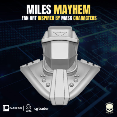 Miles Mayhem M.A.S.K. V.E.N.O.M. Leader v2 custom head for GI Joe action figures
