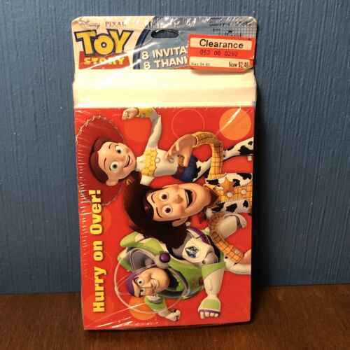VINTAGE Disney Pixar Invitation Thank You Card Hallmark Party Supplies TOY STORY - Picture 1 of 11