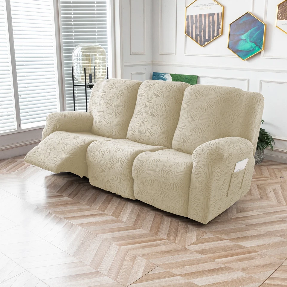 Recliner Chair Cover,Stretch Sofa Cover 3 Seater With Arm Rest, Couch Cover Soft - Image 4 of 4