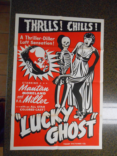 Lucky Ghost Original One Sheet 27x41 Spooky Horror Comedy Mantan Mooreland - Picture 2 of 23