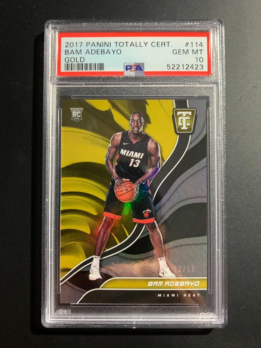 BAM ADEBAYO 2017-18 PANINI TOTALLY CERTIFIED GOLD RC #3/10 PSA 10