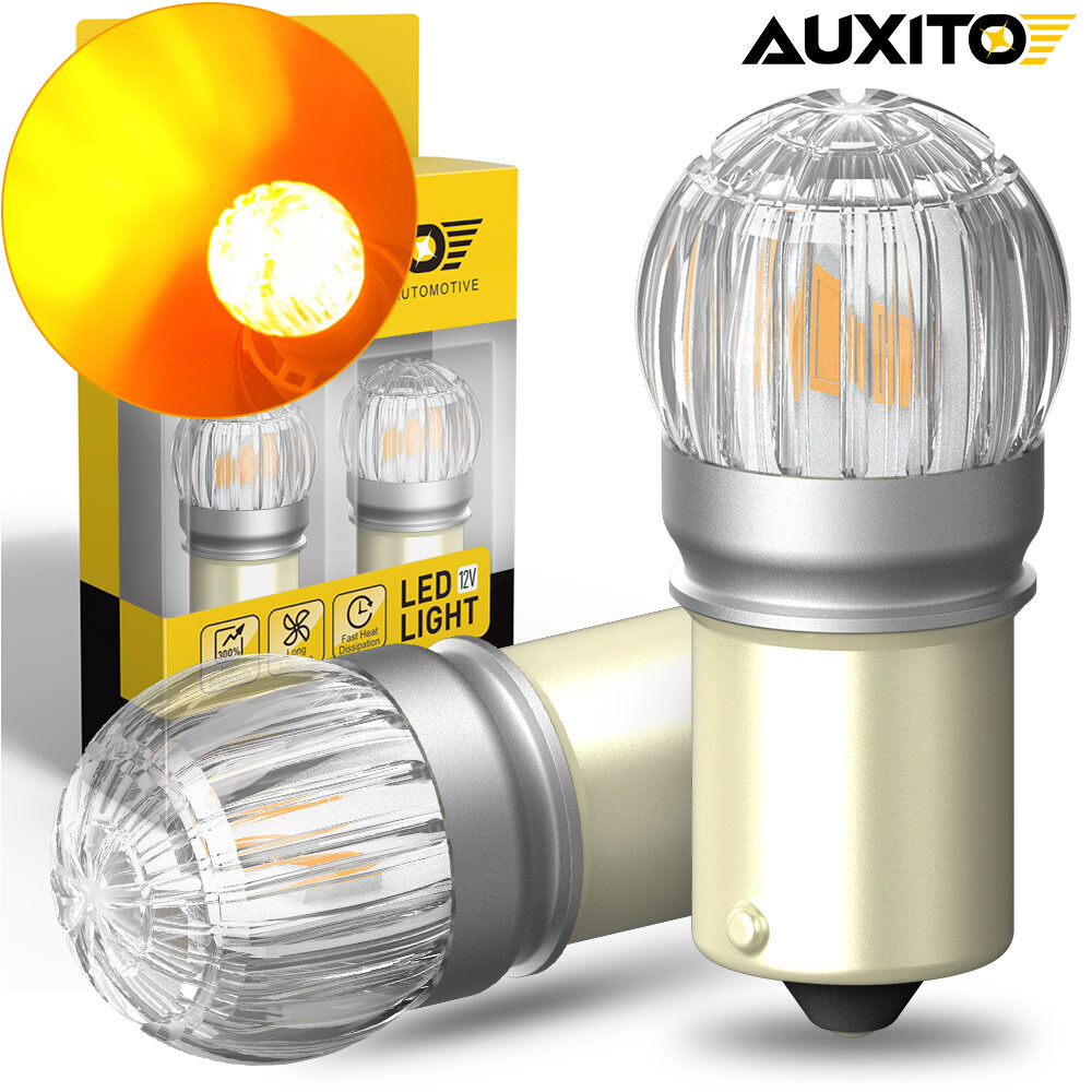 2x CANBUS AMBER LED TURN SIGNAL INDICATOR LIGHT BULBS TAIL STOP LAMP 1156 AUXITO