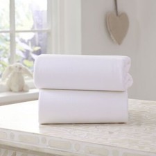 Image of Clair De Lune 100% Cotton Crib Fitted Sheet Twin Pack – White Or Grey
