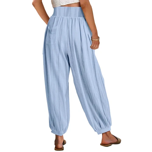 Lose Damen-Freizeithose mit breitem Bein böhmisch Hippie Übergröße Sport Yoga Hose - Bild 15 von 28