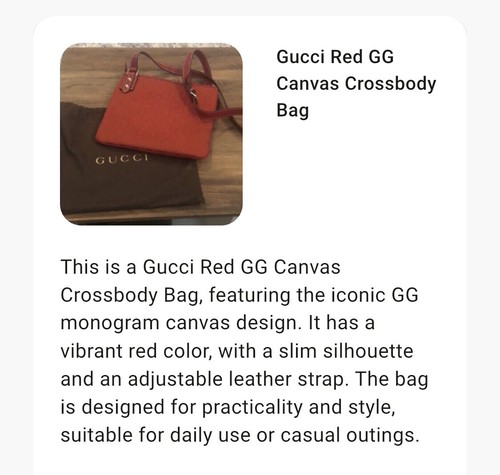 Borsa a tracolla Gucci in tela rossa - Foto 11 di 11