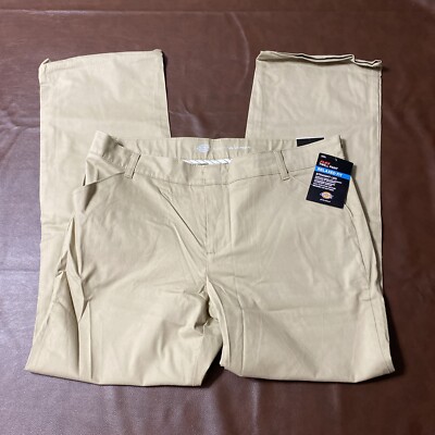 Dickies Women's Relaxed Straight Stretch Twill Pant Desert Sand 14R NWT