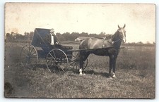 c1910 GENTLEMAN IN HORSE DRAWN CARRIAGE SOUDERTON PA AREA RPPC POSTCARD P3888