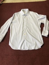 MICHAEL KORS REGULAR FIT LONG SLEEVE BUTTON FRONT DRESS SHIRT white stripes