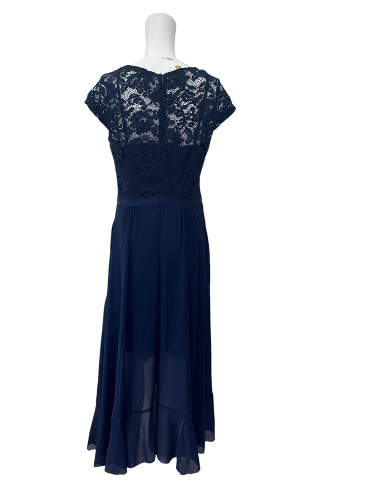 Vestido MIUSOL Talla Grande Azul Marino Algodón Elegante Encaje Volantes Para Mujer NUEVO EU44 PRECIO DE VENTA SUGERIDO POR EL FABRICANTE 59 EUR Foto 4 de 4