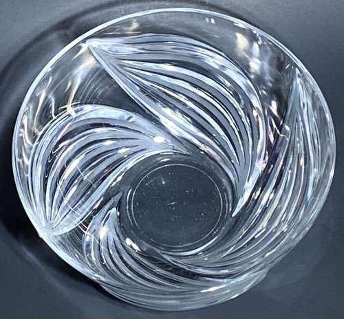 Vintage mattiert erhabenes Blatt Swirl Design - Kristall Servierschale - 9" - 2,5 qts - Bild 3 von 11
