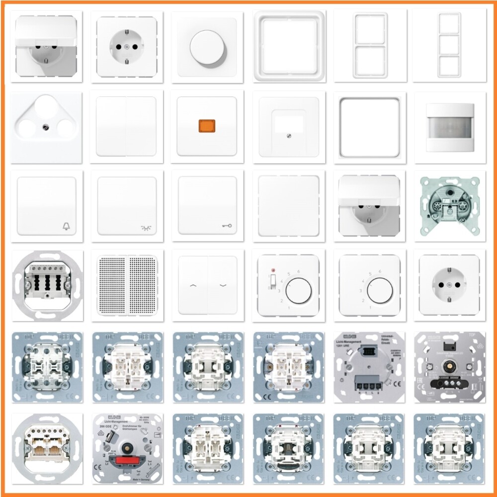 Cadre Double Blanc Alpin JUNG LS 990 LS 982 WW – Design épuré Pour Interrupteurs