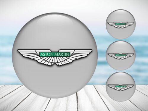 4x Center Wheel Cap Decals Silicone Aston Martin Emblem Rims Logo Stickers - Picture 6 of 11