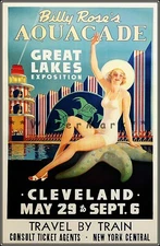Cleveland Ohio Great Lakes Exposition 1937 Vintage Poster Print Retro Style Art