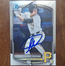 Sammy Stafura Bowman Chrome Auto BDC-187 Rookie Pirates