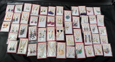 Jewelry Lot 50 Pairs Mixed Style Colorful Earrings Handmade for Resale Bagged 