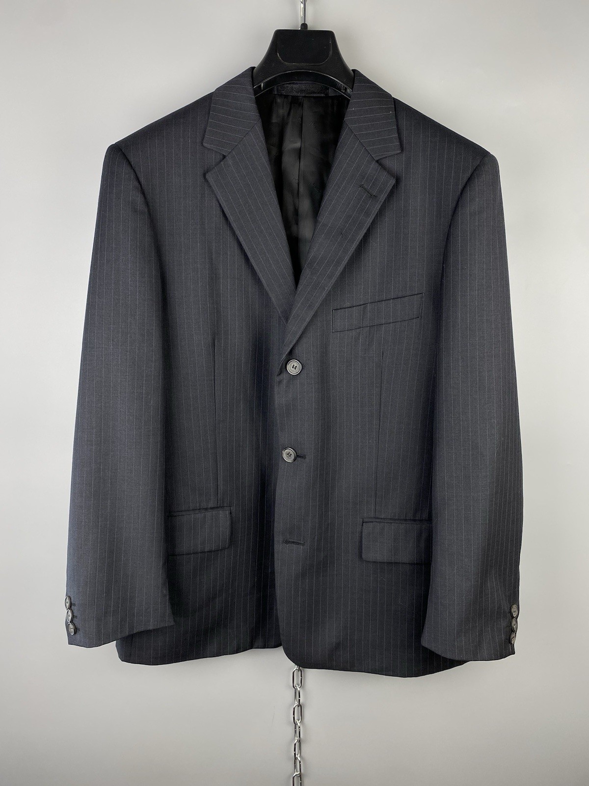 SAINT LAURENT Giacca blazer uomo Yves Saint Lauren YSL pura lana nera con bottoni taglia 48S S