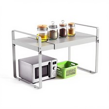 Expandable Cabinet Shelf Organizer 14-25 Inch 1-Pack 11''W, White