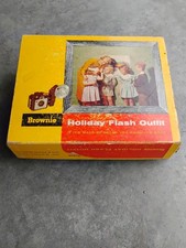 Kodak Brownie Holiday Flash Outfit Box Camera with Flash and Original Box Brown