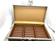 Vtg Service MFG Co Made In USA 24 Cassette Tape Case Brown Faux Leather